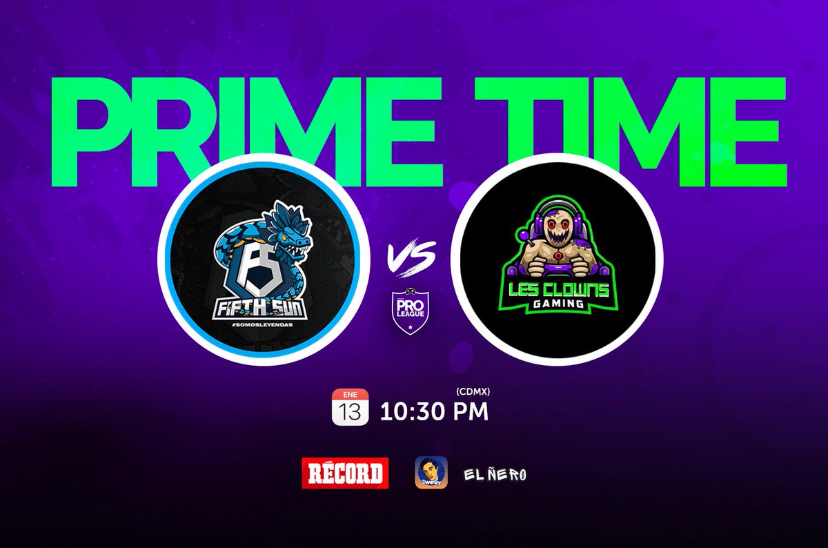 record_mexico's tweet photo. 🏆⚽ ¡JUEGAZO en la PRO LEAGUE de @SOCCERiD10! 🎮

🔥 @FIFTHSUNeSports vs  @Lesclownsx en el Grupo A.

📅 HOY, horario PRIME TIME🔝
⏰ 22:30 hrs (CDMX)
🎤 Con @SwarleyUlises y @Compa_Roy

▶️ A través de nuestro FB https://t.co/Qy3DUcC7sh https://t.co/IWdoQGElrD