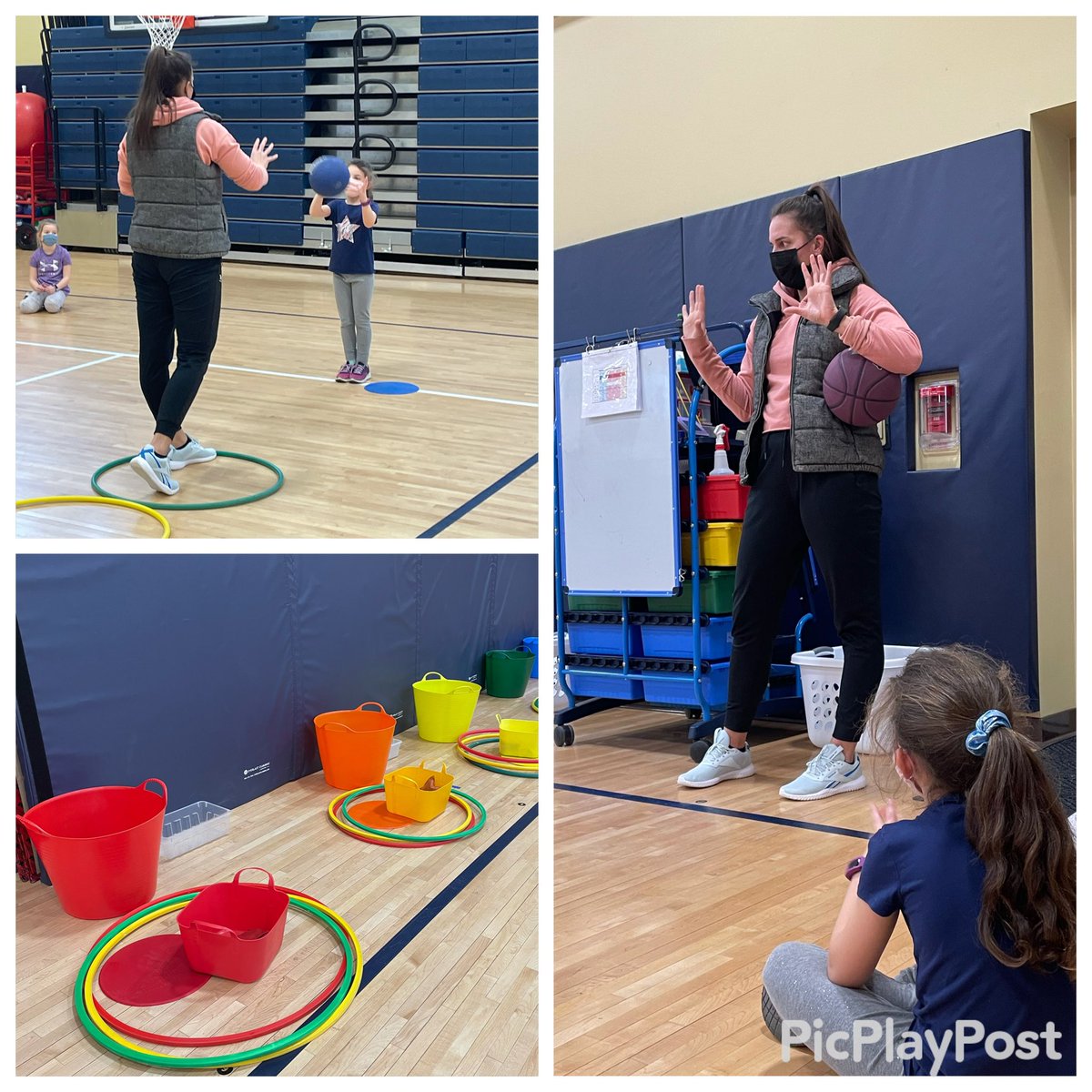 Students are continuing to work on their hand-eye coordination. Students learned the proper hand position when passing the ball.
