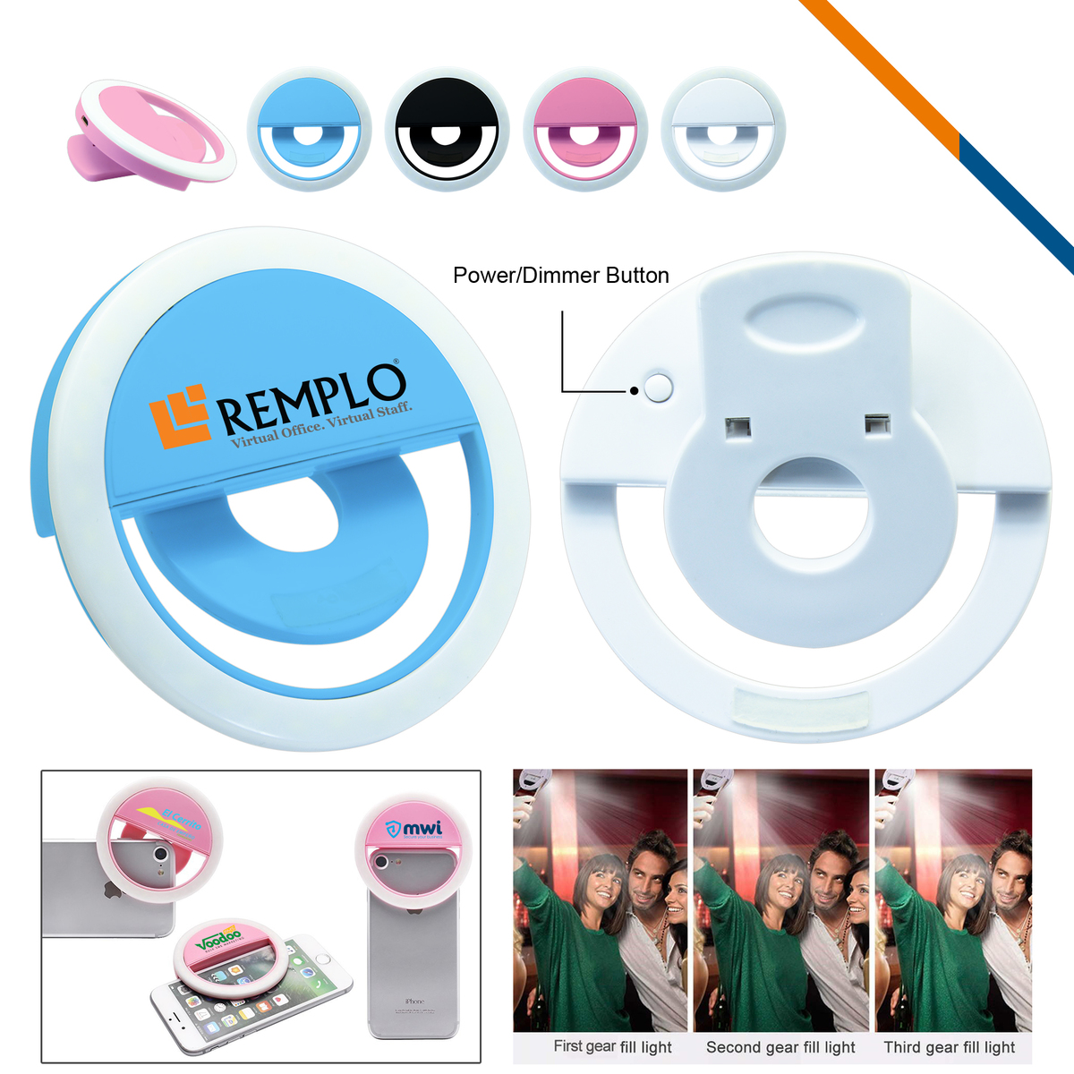 Are you looking for a new, unique item for your promotional needs? The Ultimate Selfie Ring Light is a lightweight and compact device that clips onto your phone, tablet or computer to help enhance and brighten up your face for that magically perfect selfie or blog.🤳