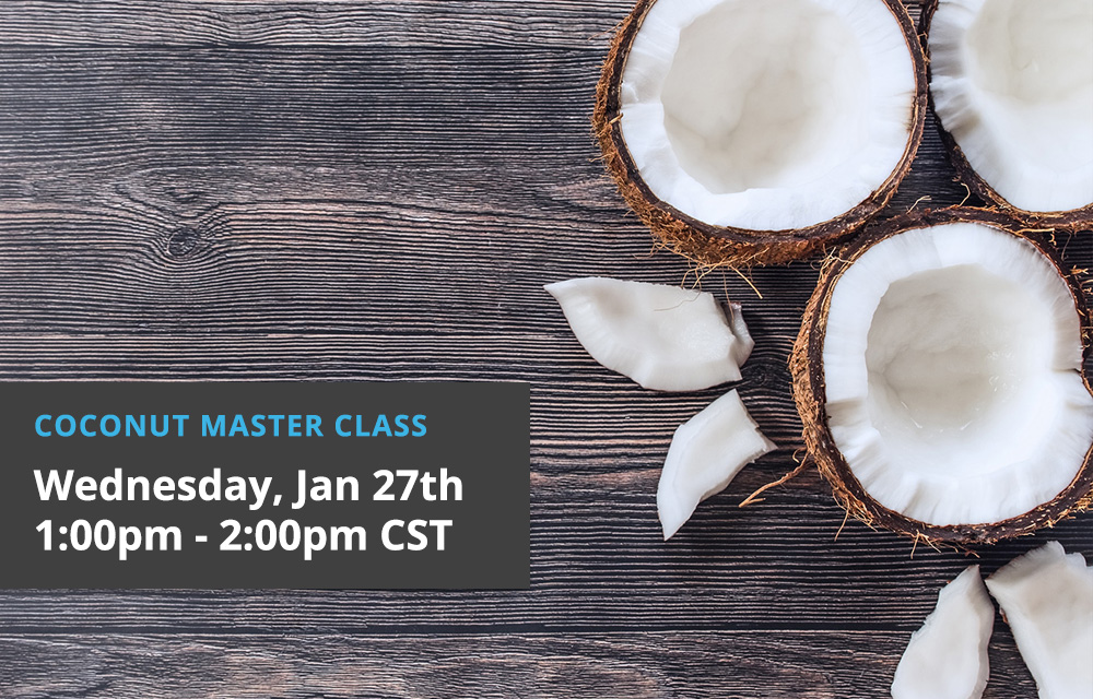 Let’s discuss all things coconut! We're joining Covico on January 27 for a webinar about developing coconut products, including common challenges and solutions, sustainability, potential new coconut concepts and more! ow.ly/amAZ50D7JXr