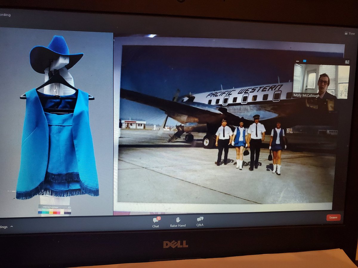 EmilyMGann's tweet photo. The second Gendered By Design webinar was absolutely fantastic. Thank you to the presenters and shout out to @MIBMcCullough. Your research project on @IngeniumCa's flight attendant uniforms is one of my faves. #heelsdown #eyesup https://t.co/G8bFkrvDZc