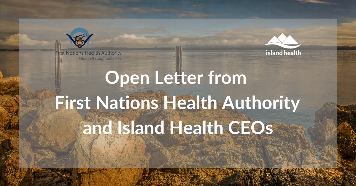 VanIslandHealth's tweet photo. We are deeply disturbed to hear reports of Indigenous specific racism following a Shelter in Place order by Cowichan Tribes leadership. 
What matters most is that we're all in this 𝒕𝒐𝒈𝒆𝒕𝒉𝒆𝒓.
Read the open letter: https://t.co/LAv1j7TWhE
#COVID19IslandHealth https://t.co/VM3CbwmhEl