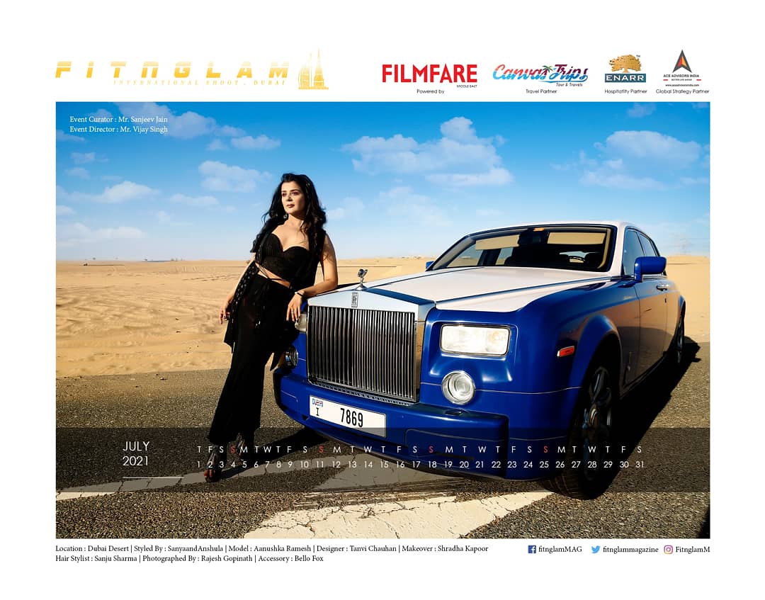 FitnglamM's tweet photo. Here It Is ! Fitnglam International Calendar 2021, UAE. 
#july2021

Featuring @AanushkaRamesh
Founder @Vijay_singh712 
Shoot curator @sanjeevjain2802 https://t.co/rMUZAwrYfy