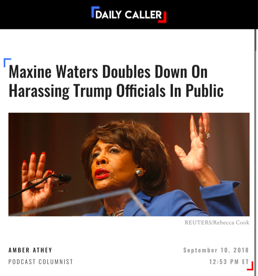 greg_price11's tweet photo. I love watching Maxine Waters talk about why it is wrong to incite violence without a hint of irony https://t.co/GxKzirnxTv