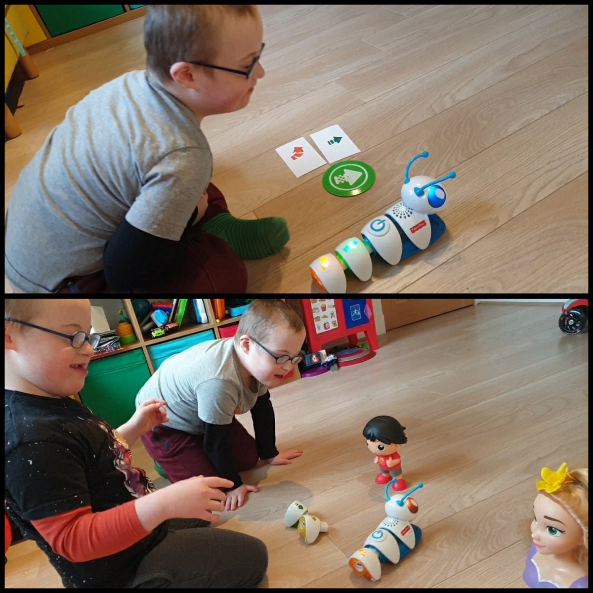 ollieandcameron's tweet image. I introduced my kids to coding today using the Code-a-Pillar. They had a blast learning about making predictions, mapping routes and forming algorithms. I captured the look of delight as it veered towards the first target toy 🙌  #getcoding #SENlearning