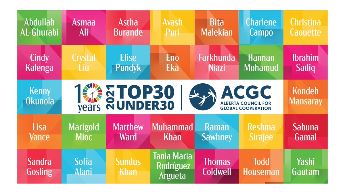 We are excited to present the 2021 ACGC Top 30 Under 30!  

Stay tuned for #IDW2021 when we launch their online profiles and join us Feb 10 at 6:00-7:30pm MST and help us celebrate these incredible youth #ACGCTop30 #GoForTheGoals buff.ly/38DqEJI