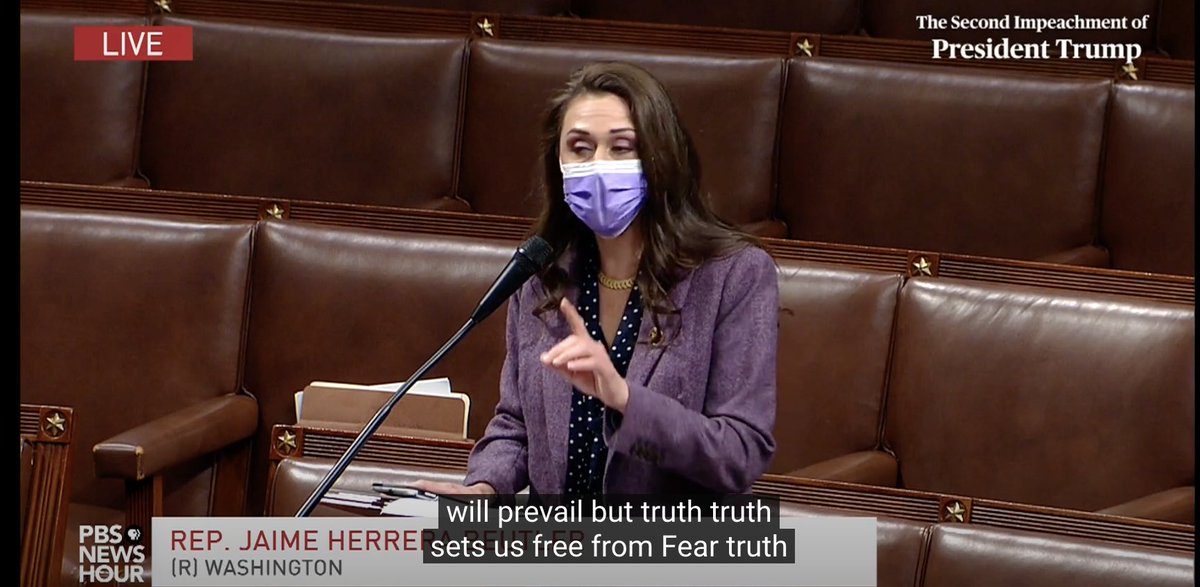 DavidCornDC's tweet photo. GOP Rep @HerreraBeutler: "Truth has no shadows where darkness can hide....I'm choosing truth. It's the only way to defeat fear." Another GOP vote for #impeachment. Undermines GOP argument this is just an action of Dem. partisan bitterness. https://t.co/64xYHn38tF