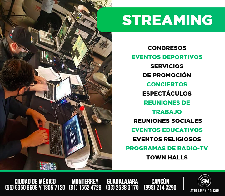 frankstrada's tweet photo. StreaMexico te ofrece servicios de streaming a precios accesibles para transmitir tu evento a cualquier parte del mundo. 🌎✅

#Streaming #ConectandoAudiencias #EnVivo #TransmisiónEnVivo #Streamexico #eventos #conferencias #bodas #talleres #congresos #CdMx #Monterrey #Guadalaj… https://t.co/b0ofoV9kV6