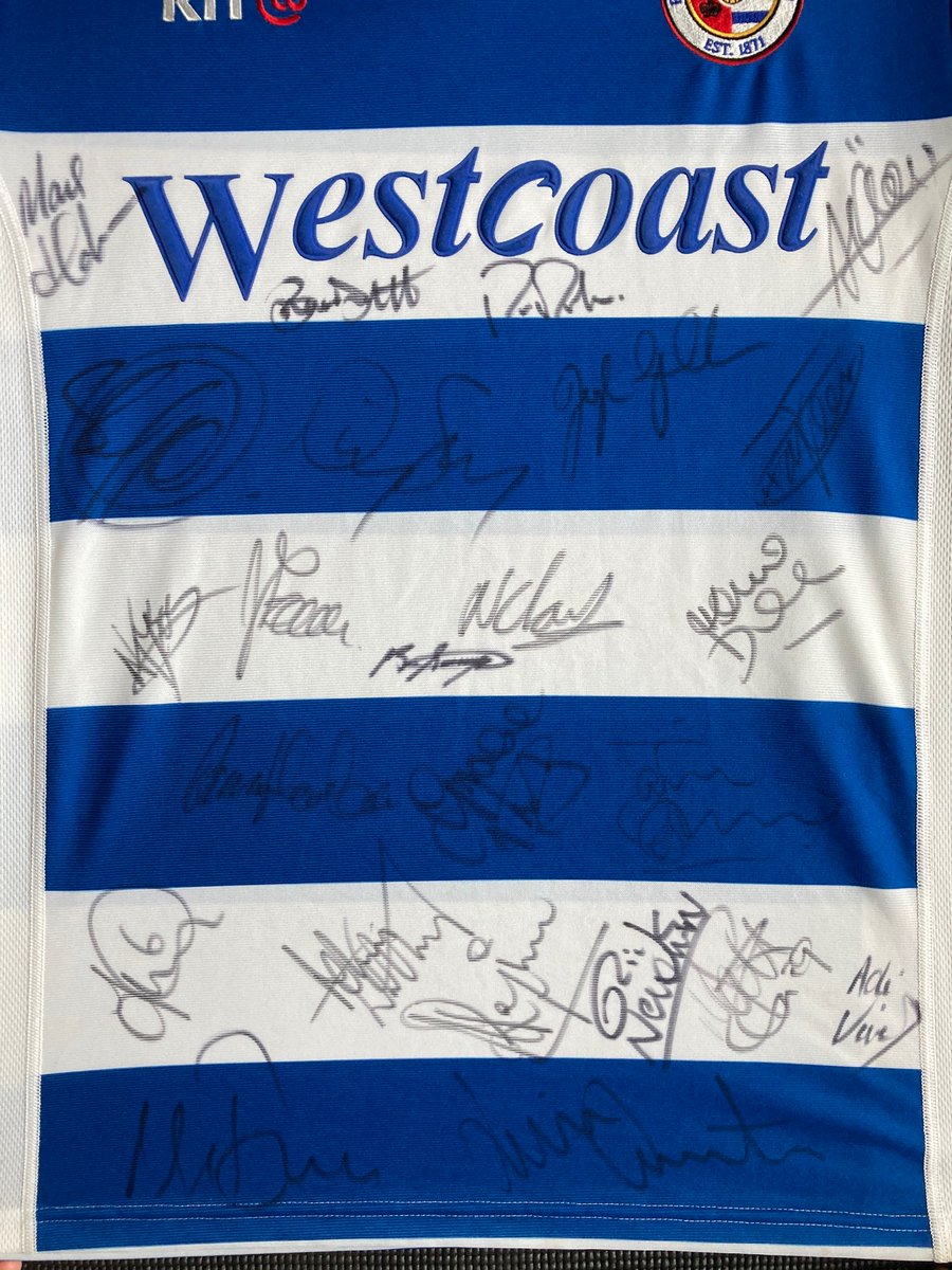 Jarvis_Tom's tweet photo. Hoping #readingfc fans may be able to help me out with some of these signatures. This is a signed shirt from the 2002/03 season. I have worked out some of them but will not say as to avoid any bias. Any help would be appreciated! Thanks https://t.co/v6jeS5oBWD