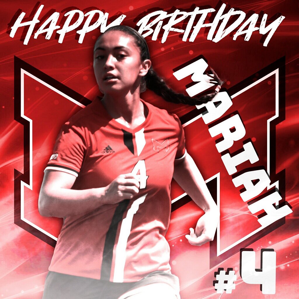 Wishing a very Happy Birthday 🎁🎂 to Senior Midfielder Mariah Loya!!
She is very DECEPTIVE, cheeky, and crafty on the ball and has a knack for showing up in big moments⚽️👏!!  We hope you enjoy your day with family and friends...have fun, be careful, be safe, and 😷🆙 #BigRedM