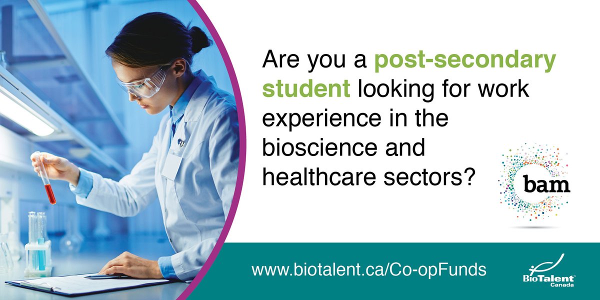 BioscienceMB's tweet photo. Work experience opportunity! The Student Work Placement Program is offering businesses funding to hire post-secondary students before March 2021 in the bioscience & healthcare sectors! @BioTalentCanada
For more info: https://t.co/KCtQfKHaPN
#bioscienceMB #healthcare #BAM https://t.co/ejJaUi36Ro