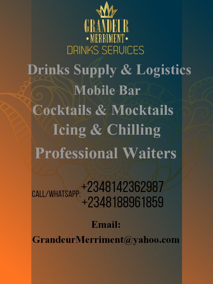 feez_TODA's tweet photo. Our mobile bar is ready to serve you. Pls contact us for all types of events. Pls RT
#GrandeurMerriment
#DrinksPlug
#DrinksVendor
#EventsInLagos https://t.co/NvFV7eUQEN