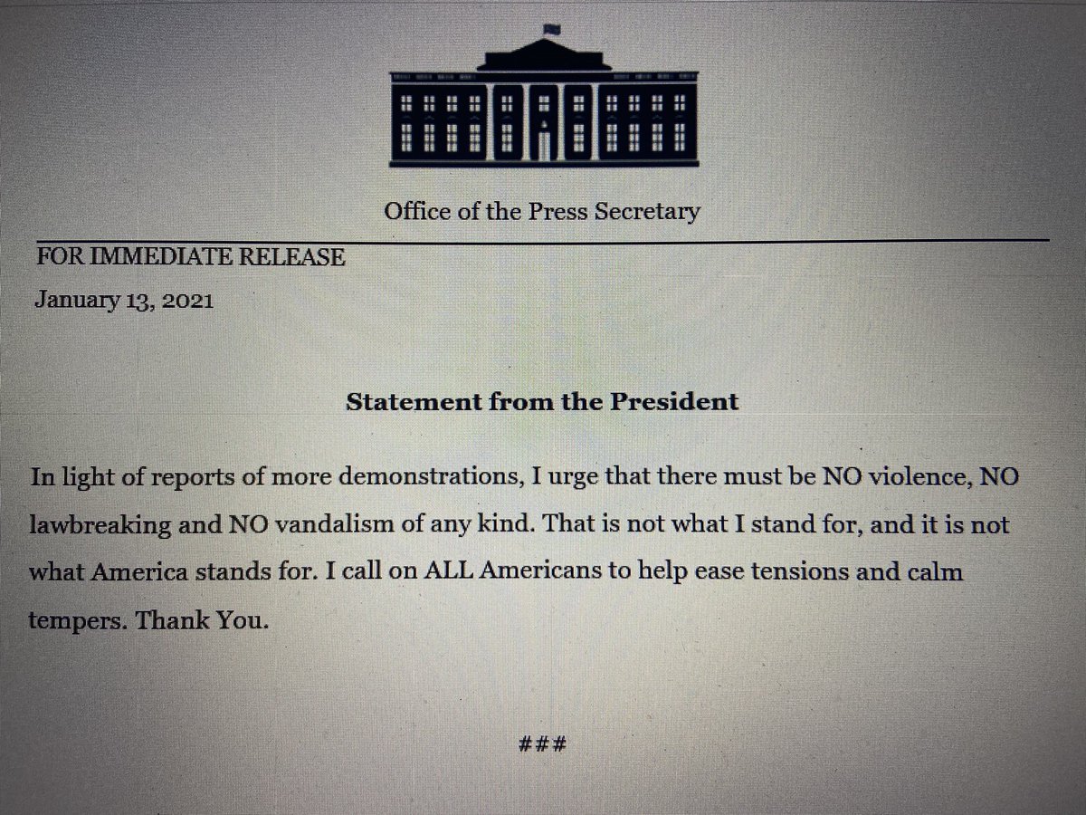 POTUS asking for cooler heads to prevail. #ABC11