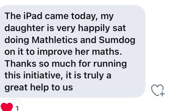 DrPragyaAgarwal's tweet photo. So many lovely messages from families breathing a little sigh of relief. The grey day outside seems a little brighter. Bridging the #DigitalDivide one device at a time. Tiny drops, and ocean and all that. #homeschooling2021 https://t.co/5of5HnnfEX