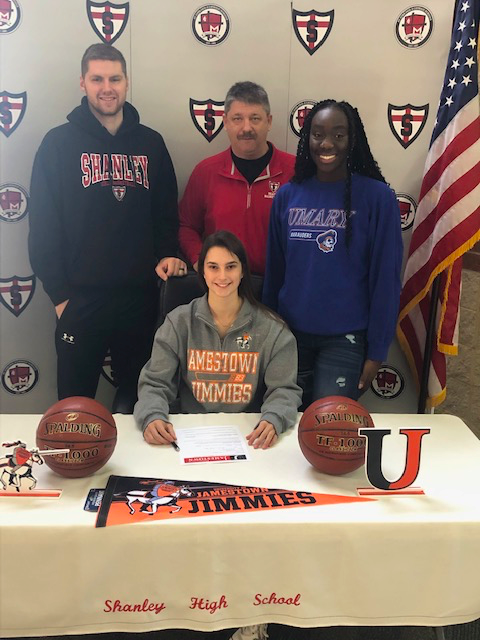 GoDeacons's tweet photo. Another great signing day! Congrats to Kate for continuing her journey to @JimmieAthletics ! Congrats to Mo for signing to @umarywomenbball! #excellence #learning https://t.co/eEGTc5Dr5U