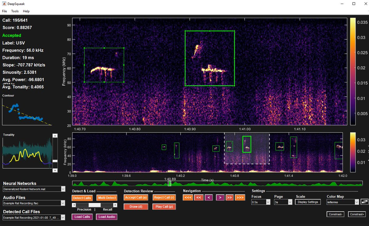 Kevin Coffey (@mrcoffey_phd) on Twitter photo Test out the new version of <a href="/DeepSqueak_USV/">DeepSqueak</a>!
github.com/DrCoffey/DeepS…
Navigate entire audio files, add new boxes, and create new training sets from scratch. Plus more to come 😉🐬
This is very much in beta, so discuss issues with the community on gitter.im/DeepSqueak_Com… Test out the new version of <a href="/DeepSqueak_USV/">DeepSqueak</a>!
github.com/DrCoffey/DeepS…
Navigate entire audio files, add new boxes, and create new training sets from scratch. Plus more to come 😉🐬
This is very much in beta, so discuss issues with the community on gitter.im/DeepSqueak_Com…
