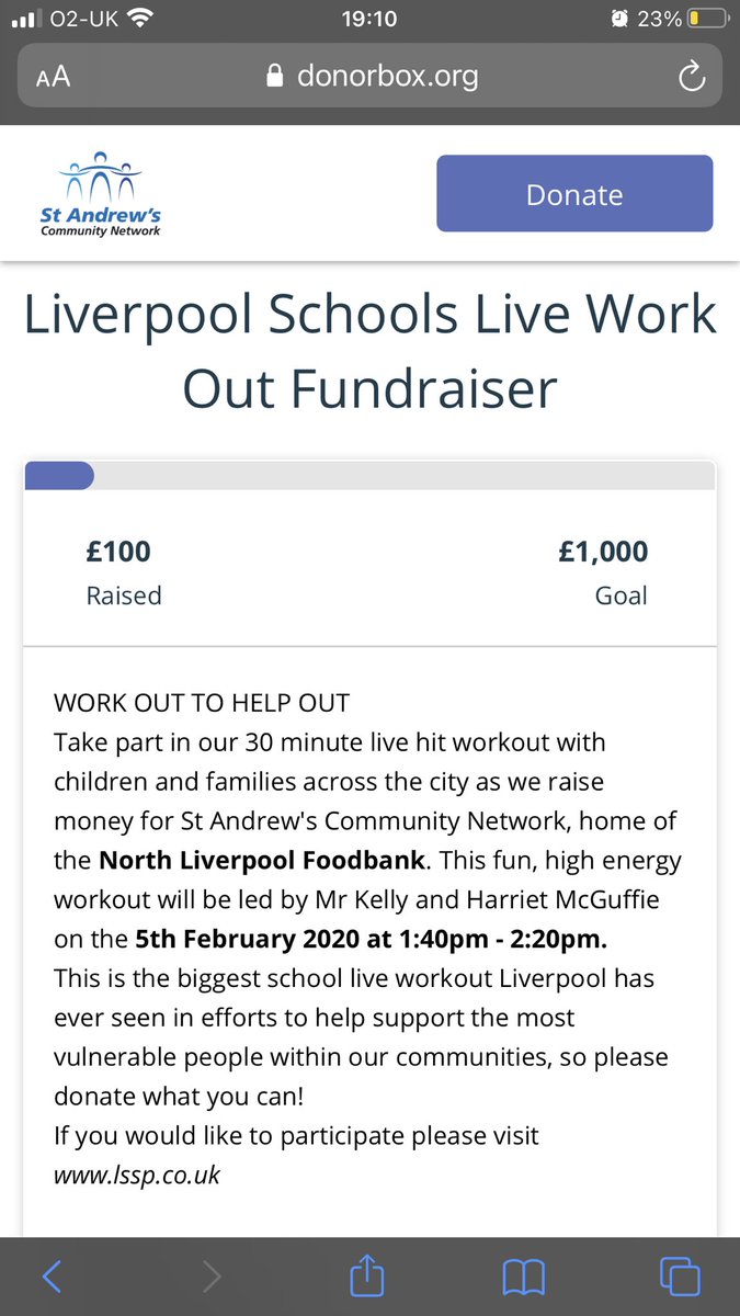 MrPAKelly1's tweet photo. Wow already on our way to reaching our target - huge thank you for such amazing response to this and to those who have so kindly donated!! @standrewslive @TrussellTrust #workouttohelpout https://t.co/PmfEYjyTkH