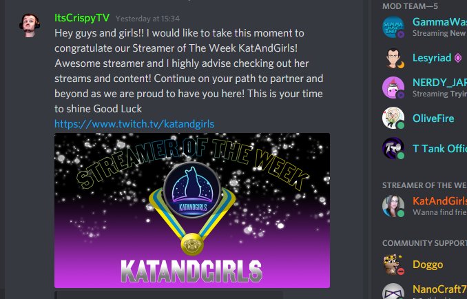 KatAndGirls69's tweet photo. This happened this week! Such an honour to be voted for amongst other great streamers too.Thank you @stream_uniteRT &amp; the amazing crew in the community &amp; staff looking forward to community games this weekend @AmongUsGame @amongus_RTs #AmongUs #AmongUs募集 @TwitchTVGaming @SGH_RTs https://t.co/8PQegwRJ2W