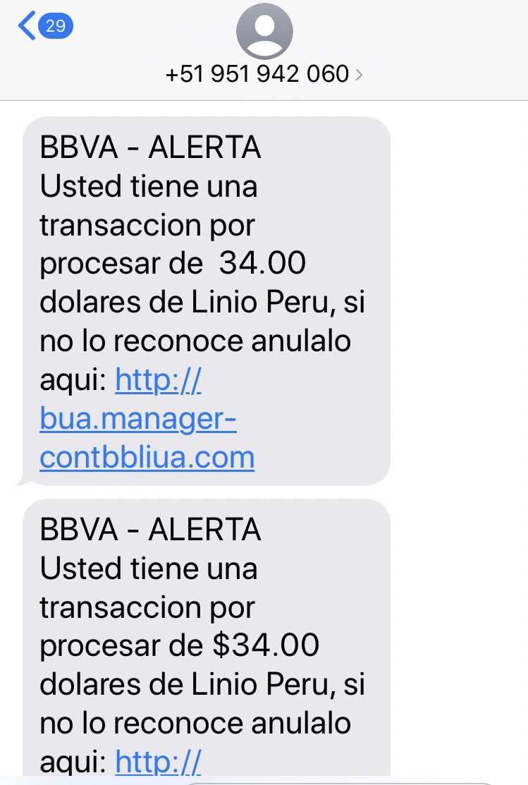 fabril72's tweet photo. Nueva modalidad de robo cibernético esta vez usan a la empresa @LinioPeru de carnada. “Si Ud desconoce esta compra anúlela” ese es el anzuelo para que entres al link y es ahí cuando te roban los datos. Protocolo de seguridad: ignorar y bloquear al teléfono de donde se envió. https://t.co/bnSiZEudZa