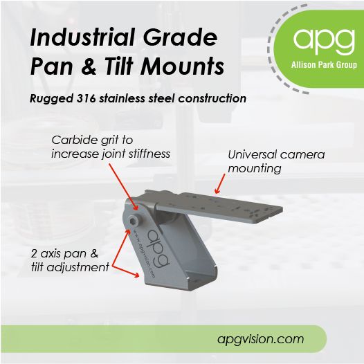 APGvision's tweet photo. Industrial grade pan &amp; tilt mounts. Tilt axis swings throughout 360 degrees of arc (if foot is reversed)

#alliedvision #wenglor #pepperlfuchs #oceaninsight #maxvision #Matrixvision #Pixelink #idsimaging #imperx #JAI #omronautomation #senteck #sick #sony #dalsa #svl https://t.co/NDqfXfDAjn