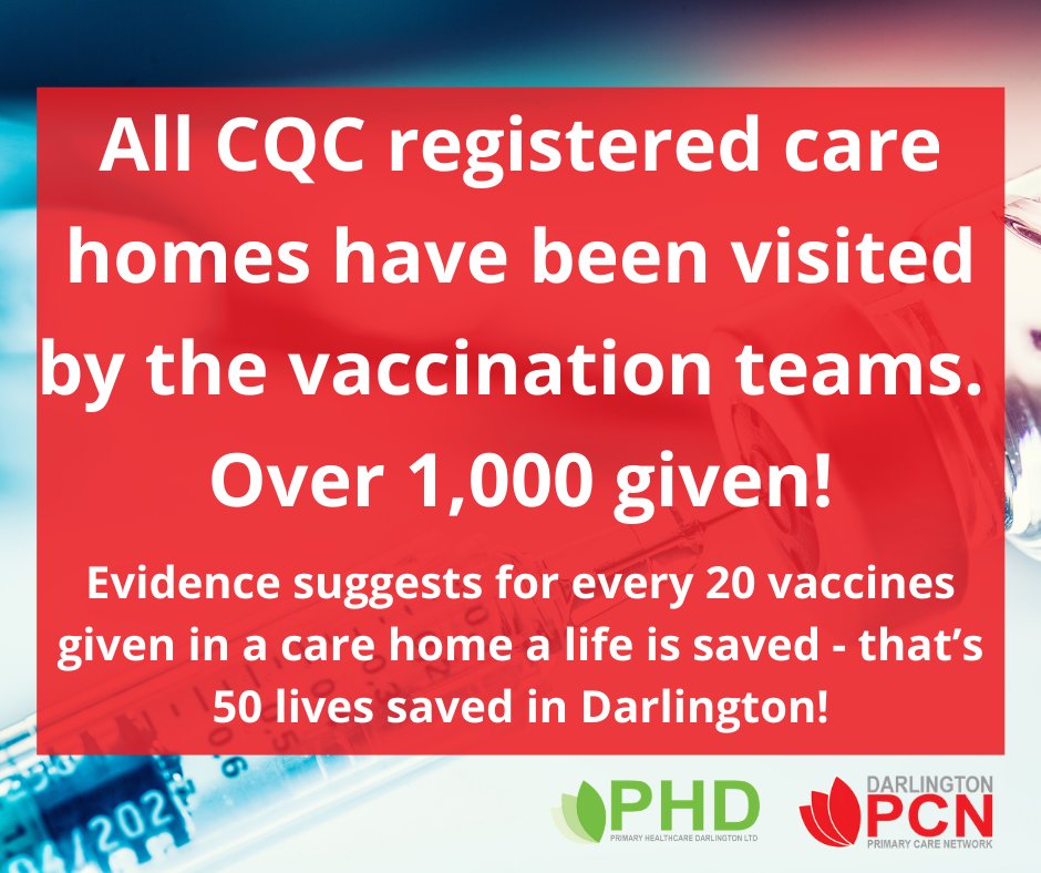 DarlingtonPcn's tweet photo. A HUGE thank you to the staff who have worked behind the scenes planning to achieve this and the care homes for their support, dedication and organisation. Dr Hassan Tahir, has led on it and has gone above and beyond 👏

A further update is online at: https://t.co/isIBZWQDl1 https://t.co/ocN5FdODEP