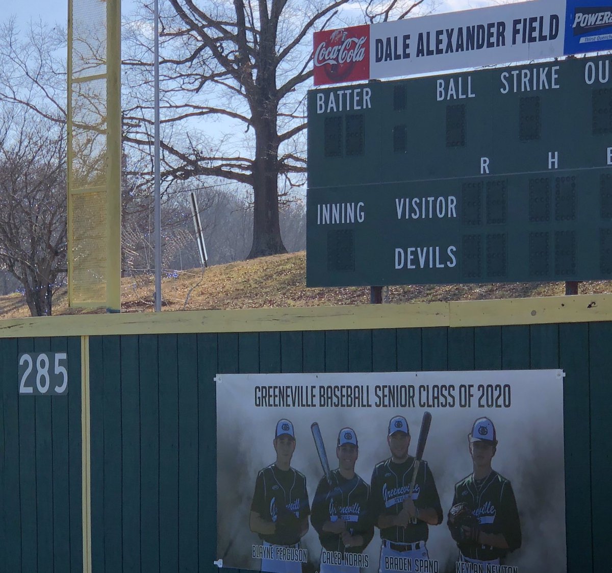 These guys had their senior year of baseball taken away! So we put them on the wall, where our current players see them everyday, as a reminder that it can be gone in a heartbeat! ⁦<a href="/GhsDevilsBBall/">Greene Devils Baseball</a>⁩
