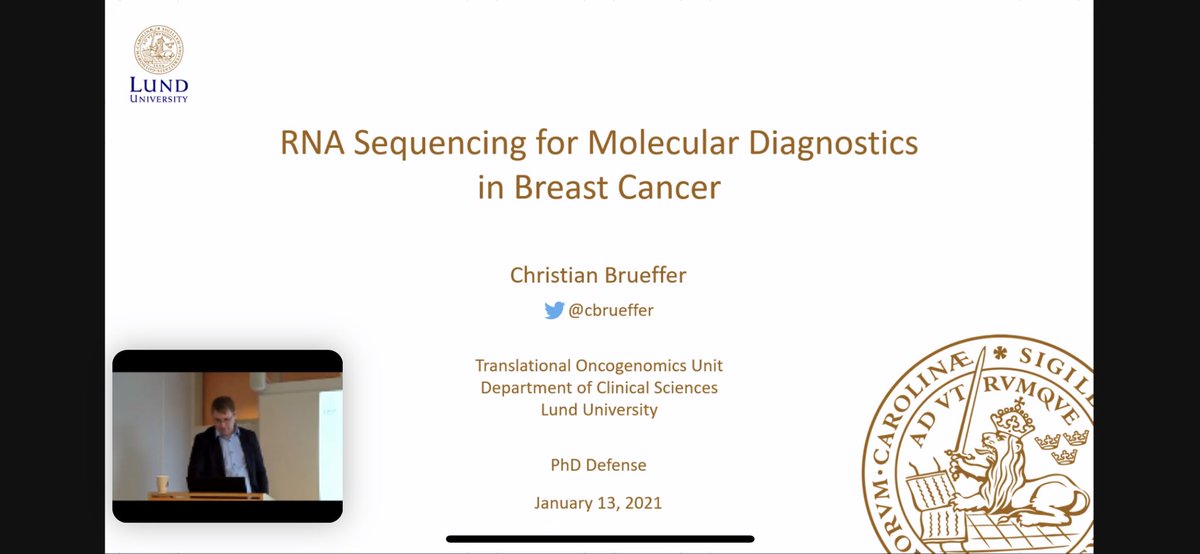 LaoSaal's tweet photo. 🥳 Proud PI moment: @cbrueffer successfully defended his PhD thesis today! A masterful discussion led by @prat_aleix. Many thanks to him and the committee, and all our collaborators and the patients that volunteer for research. #SCANB #lifeofPI #bcsm https://t.co/z0clCYJ9vU