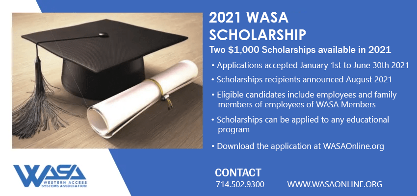 WASAorg's tweet photo. ATTENTION: WASA is proud to announce our 2021 Scholarship Program is officially live! WASA Members and direct family of WASA members are eligible to apply.  Two $1,000 scholarships will be awarded. 

Applications are due by June 30th and can be found here: https://t.co/GOFn36dxlq https://t.co/ieDmyVxkM5