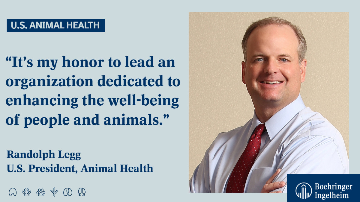 We are excited to announce that Randolph Legg has been named Boehringer Ingelheim Animal Health’s new U.S. President. Randolph brings 26 years of experience at our company into his new role: bit.ly/2MSCAi5 #AnimalHealth