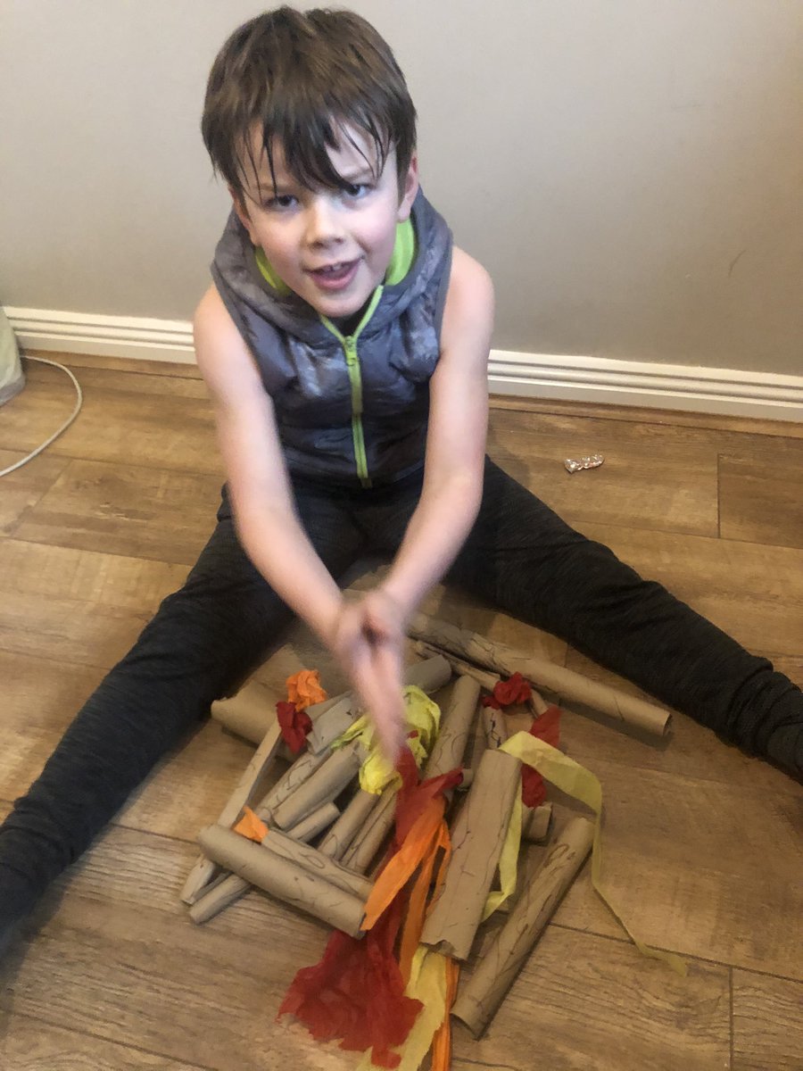 Barney had loads of fun learning about Borhi Bonfire and even made his own, with a little help from his brother and sister x @heygarthyear4