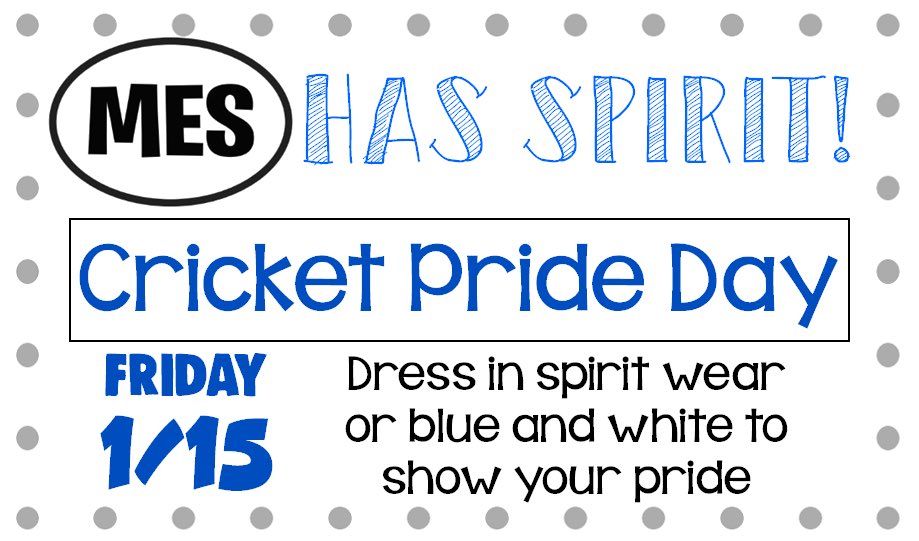 Friday 1/15 is Cricket Pride Day!