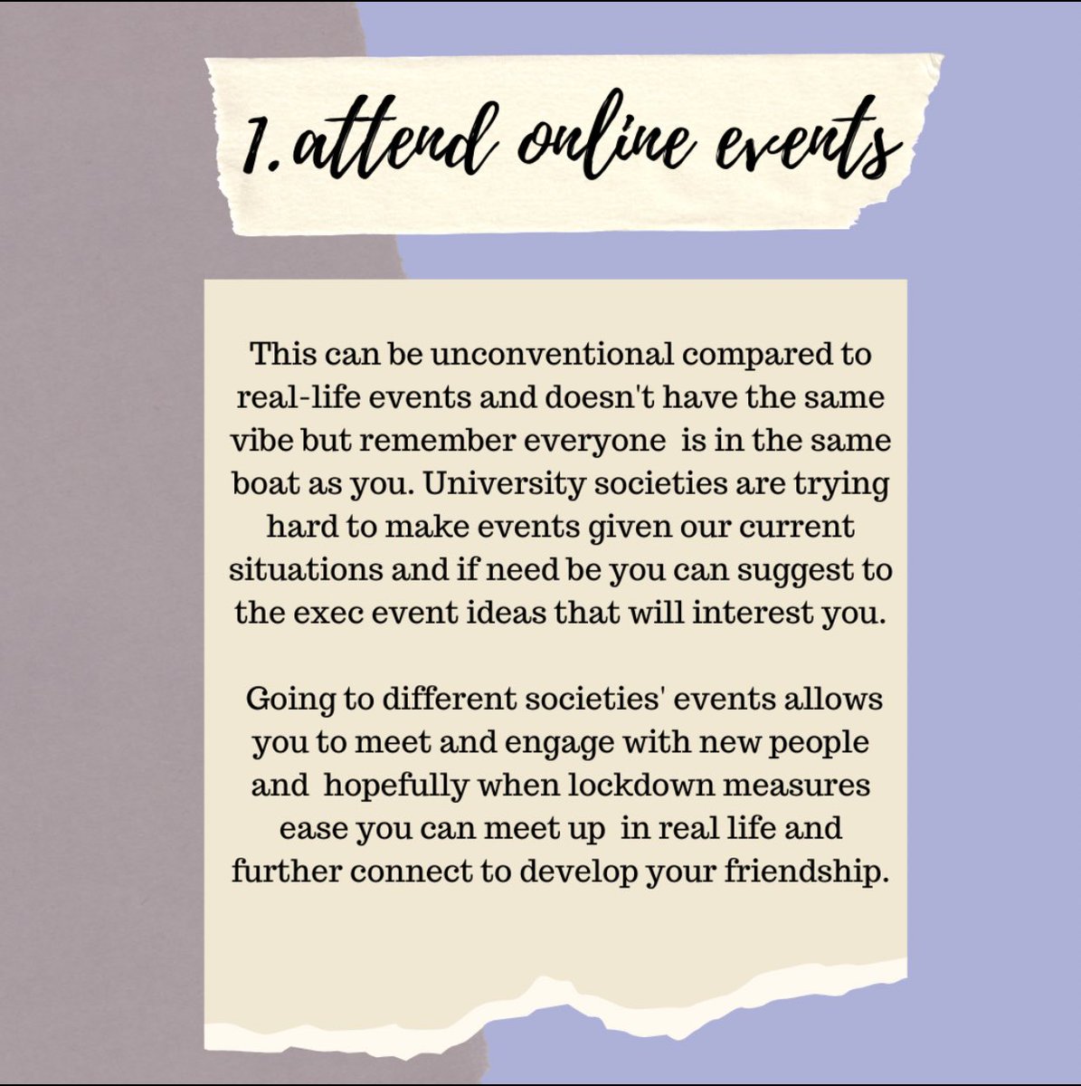 warwicksomsoc's tweet photo. Being a uni student during a p̶̷a̶̷n̶̷o̶̷r̶̷a̶̷m̶̷i̶̷c̶̷ pandemic is extremely challenging , but no worries we have 4 tips to help you make friends and stay connected during this lockdown! https://t.co/C14cEmEYwJ