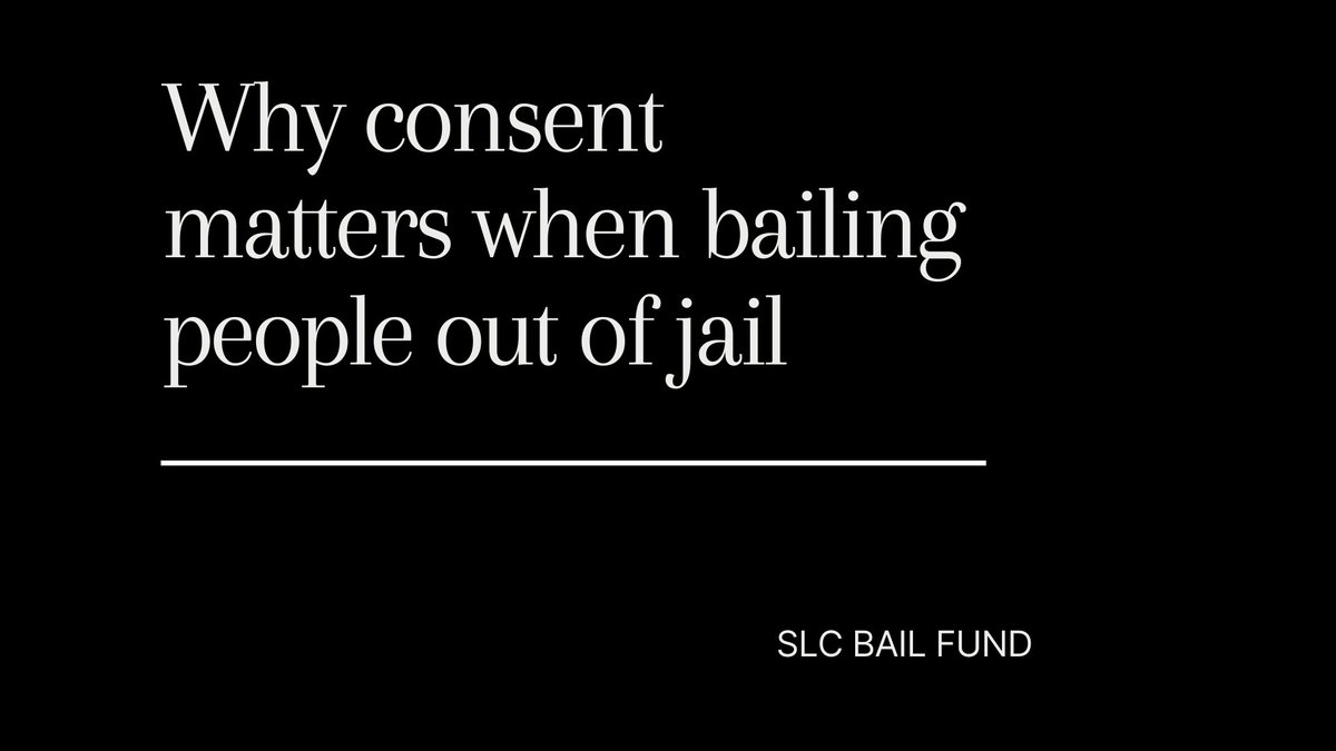 Consent is foundational to building true community safety. Jails and prisons are violent tools of oppression that should not exist, but we recognize that there are reasons that some folks do not want to be bailed out. 1/4
