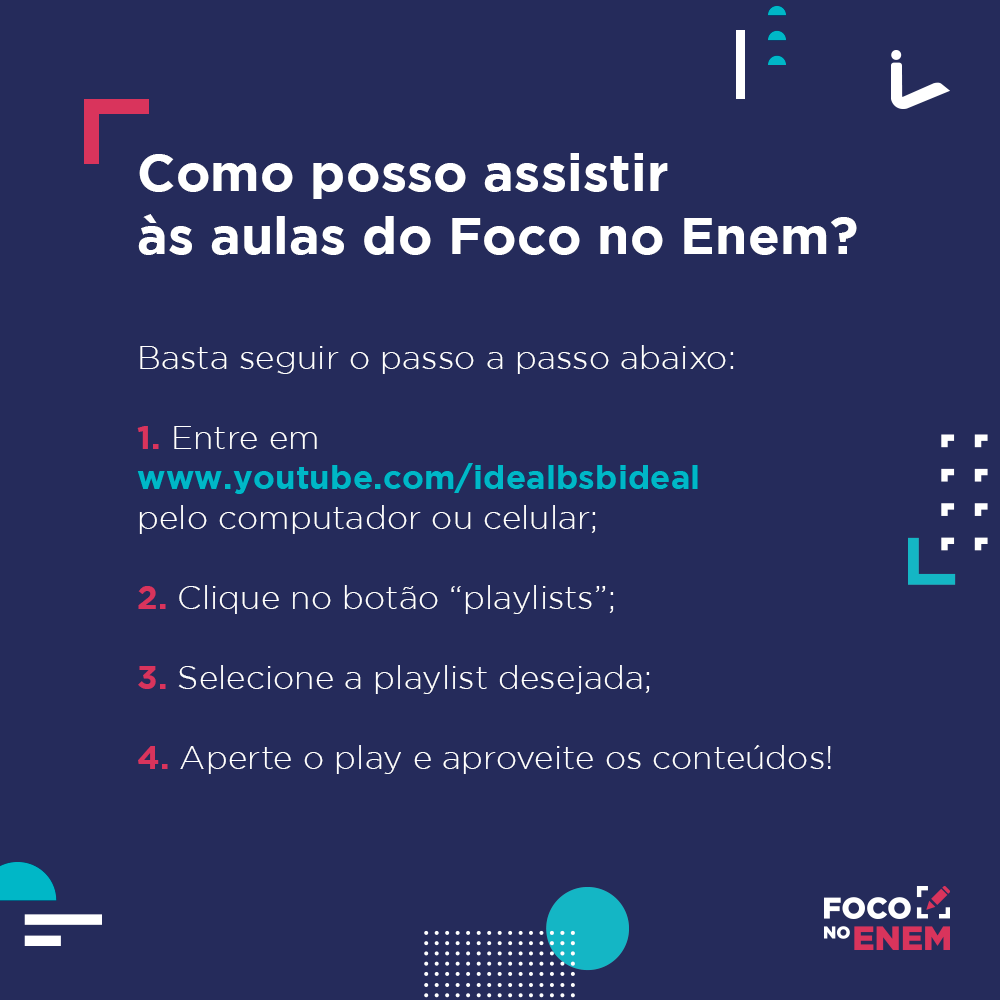 idealbsb's tweet photo. O primeiro dia de aplicação das provas do #Enem está chegando, mas ainda dá tempo de rever os principais conteúdos desta avaliação. ✍️
Como? Com as nossas aulas on-line e gratuitas do projeto #FocoNoEnem. 😄
Todas elas estão disponíveis em https://t.co/FBP0lsqm4o 📖
#IdealBsb https://t.co/iuGRnoa2Yz