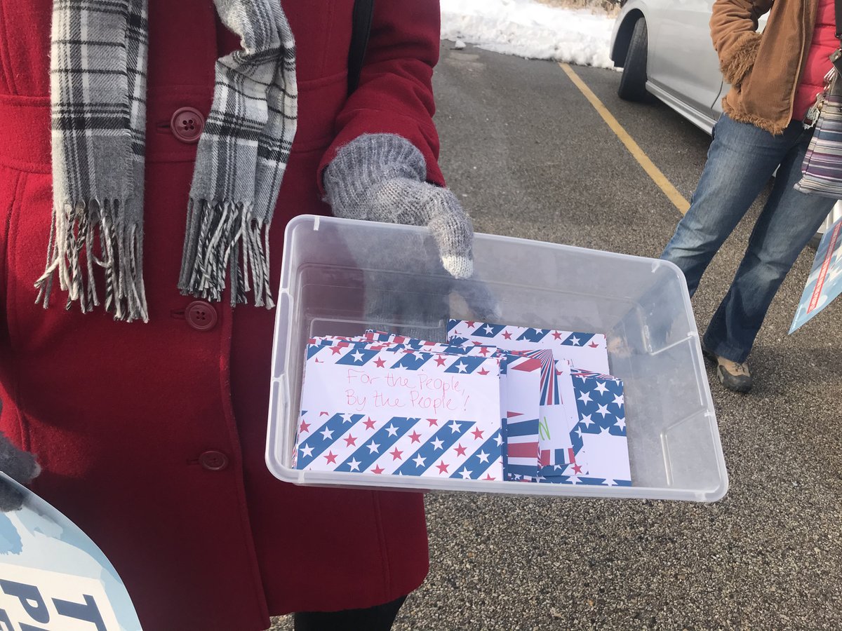 IndivisibleTosa's tweet photo. Constituents across #WI05 have a lot to say to Rep. Scott Fitzgerald. His district office doesn’t pick up or have voicemail, so we brought the people’s voices to their doorstep. We politely delivered hundreds of postcards. Then someone called on the police on us. #ThePeopleLead https://t.co/mPhXcXlJyH