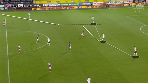 We can see in the images below that Matic would drop into the backline, usually on the left, this allowed United to utilise the half-spaces and then United would look to progress into wider areas - at times Pogba would leave the centre to receive the ball in the half-spaces too.