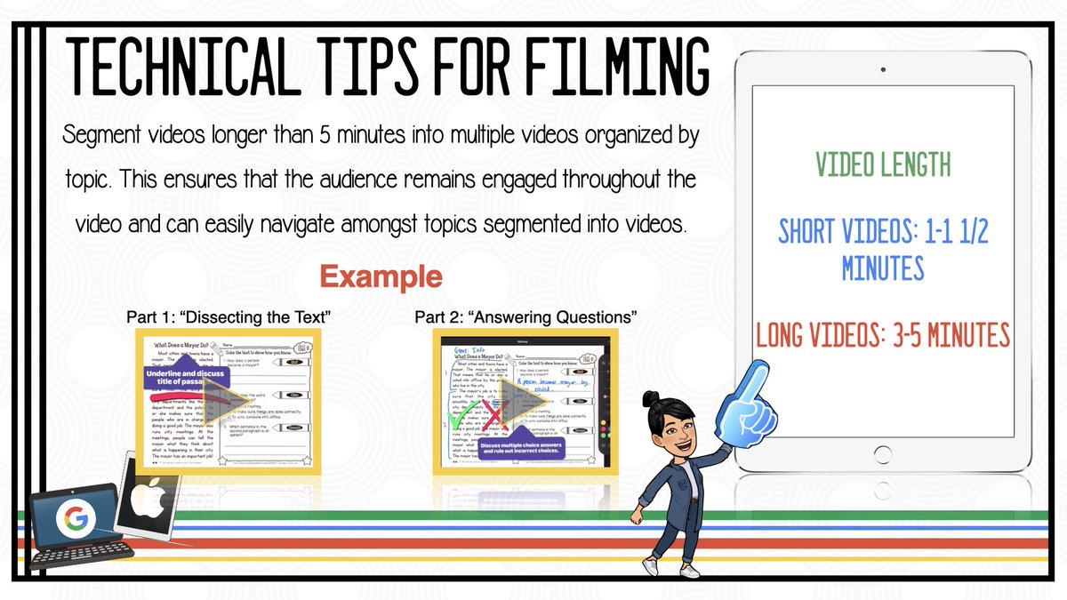 RISDiTeam's tweet photo. Bits &amp; Bytes - @RichardsonISD Ss let's talk about creating videos! @956Christine shares tips about video length &amp; filming yourself. Additionally, @HollyClarkEdu shares her Ss' tips for a good video response: https://t.co/O92mhWfGOj
#risdwevegotthis #infusedlearning https://t.co/djXArdbNot