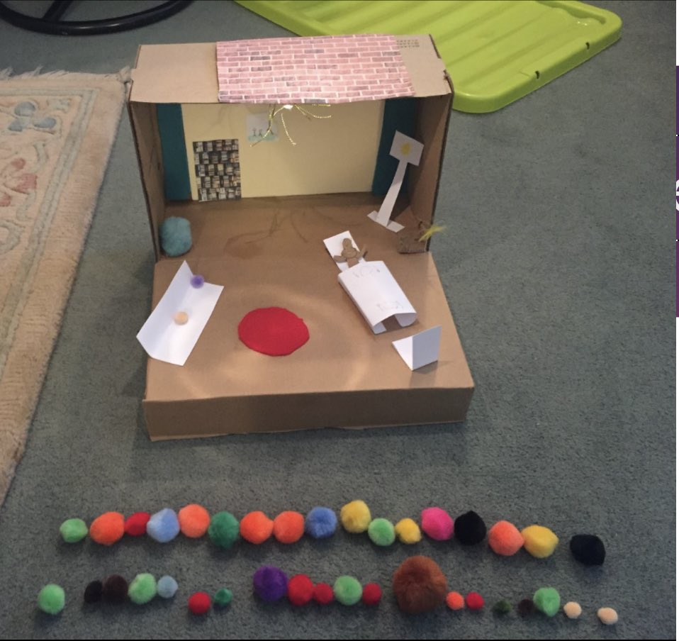 ArtsNorton's tweet photo. Some fantastic set designs sent in today by our year 11 Performing Arts students! Well done, you have worked really hard on these! We especially love the pompom audience! https://t.co/s6l3XNRolv