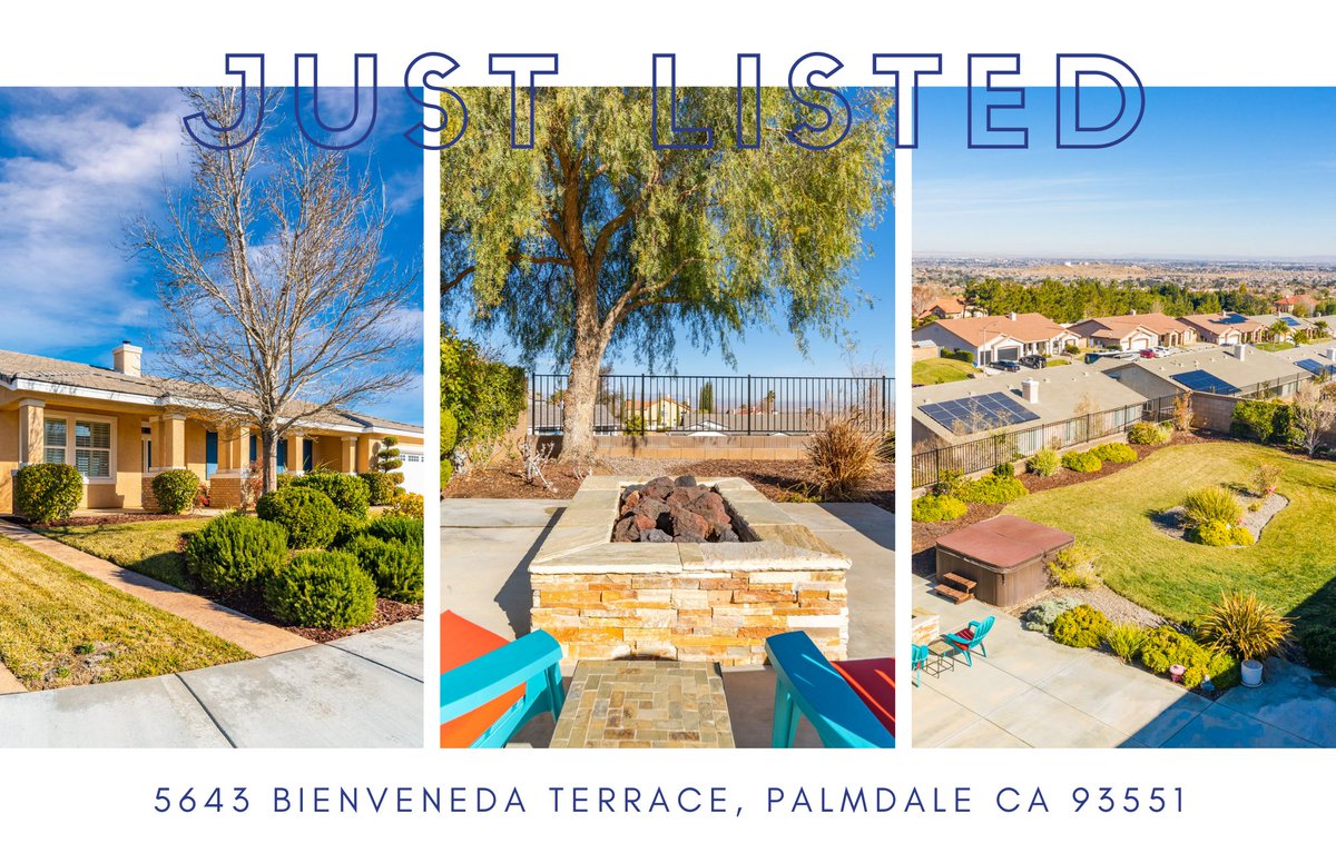 WardRealtor's tweet image. #JustListed! This gorgeous West Palmdale home offers a panoramic view of the AV from the backyard!

𝟓𝟔𝟒𝟑 𝐁𝐢𝐞𝐧𝐯𝐞𝐧𝐞𝐝𝐚 𝐓𝐞𝐫𝐫𝐚𝐜𝐞, 𝐏𝐚𝐥𝐦𝐝𝐚𝐥𝐞 𝟗𝟑𝟓𝟓𝟏
5 Bedrooms•3 Bathrooms•3274 sf
RV Parking•3-car Garage•WUSD

bit.ly/2LR3vu4

See it today!