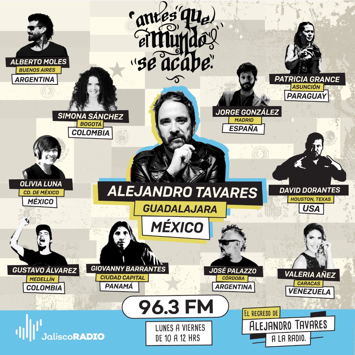 Estoy emocionado por mi regreso a la radio y más con este equipo de personas talentosas! @AnezValeria <a href="/patitogrance/">Pᴀᴛʀɪᴄɪᴀ Gʀᴀɴᴄᴇ</a>
<a href="/SimonaSanchez/">Simona Sánchez</a> <a href="/LunaOlivia/">Olivia Luna ✨</a>
<a href="/josedpalazzo/">jose palazzo</a> <a href="/albermoles/">Alberto Moles</a>
<a href="/octopodo/">Gustavo Alvarez</a>  <a href="/gtribu/">Banda La Tribu</a> @Jorch_attack <a href="/HDaviddorantes/">David Dorantes</a>