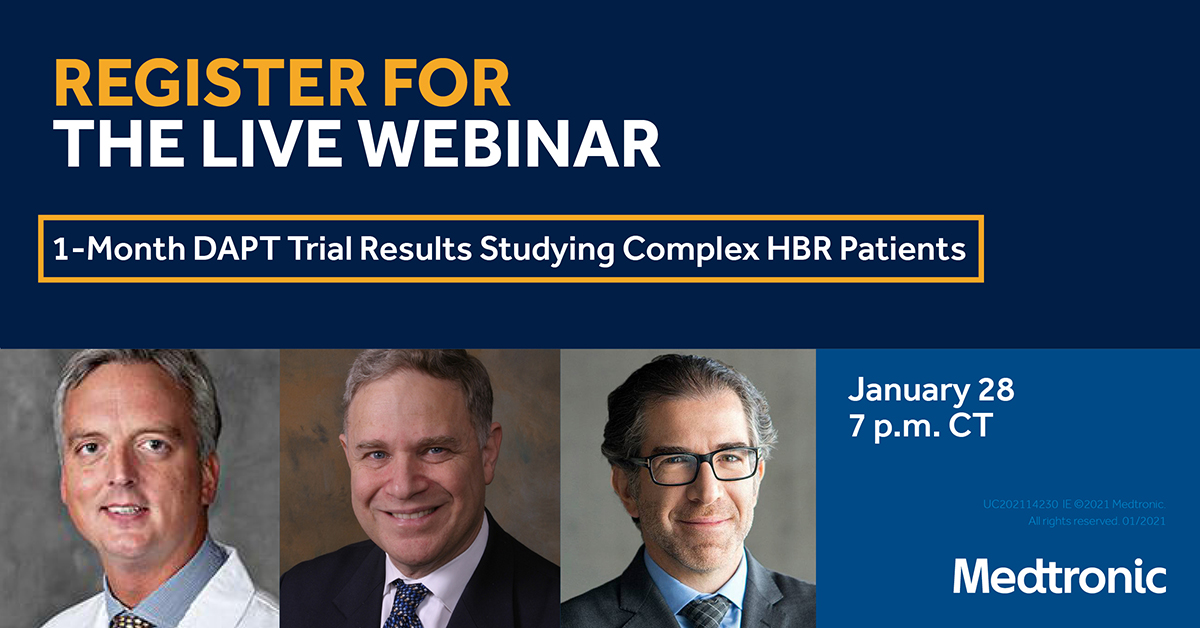 CathLabDigest's tweet photo. Attend a live webinar with Dr. Kandzari, Dr. Waksman, and Dr. Price — Complex #HighBleedingRisk Patients in the #OnyxONE Clear Study. View important risk info https://t.co/OrJjtYSJAp #PCI #cardiotwitter #DAPTchat 

Register now. https://t.co/3AsNlZIh75 https://t.co/bFVVfcRnVd