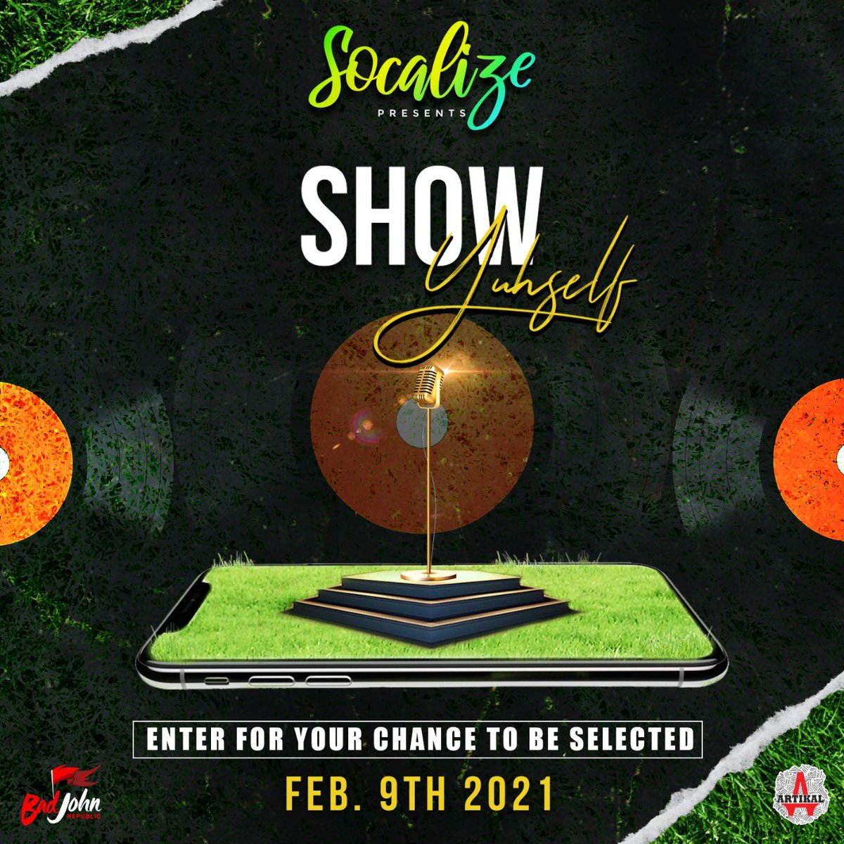 Kyle_P194's tweet photo. Ⓢ Ⓞ Ⓒ Ⓐ Ⓛ Ⓘ Ⓩ Ⓔ 
_
presents
_
𝗦𝗛𝗢𝗪 𝙔𝙐𝙃𝙎𝙀𝙇𝙁
_
The first Soca Talent Showcase for Carnival 2021. Stay tuned for registration details 
_
𝘍𝘰𝘳 𝘮𝘰𝘳𝘦 𝘪𝘯𝘧𝘰 𝘋𝘔 𝘶𝘴 𝘰𝘳 𝘤𝘢𝘭𝘭 𝘵𝘩𝘦 𝘚𝘰𝘤𝘢𝘭𝘪𝘻𝘦 𝘏𝘰𝘵𝘭𝘪𝘯𝘦 𝘢𝘵 ③④⑧ ①⓪②⑨
_
#Socalize https://t.co/OkXfIBYzkU