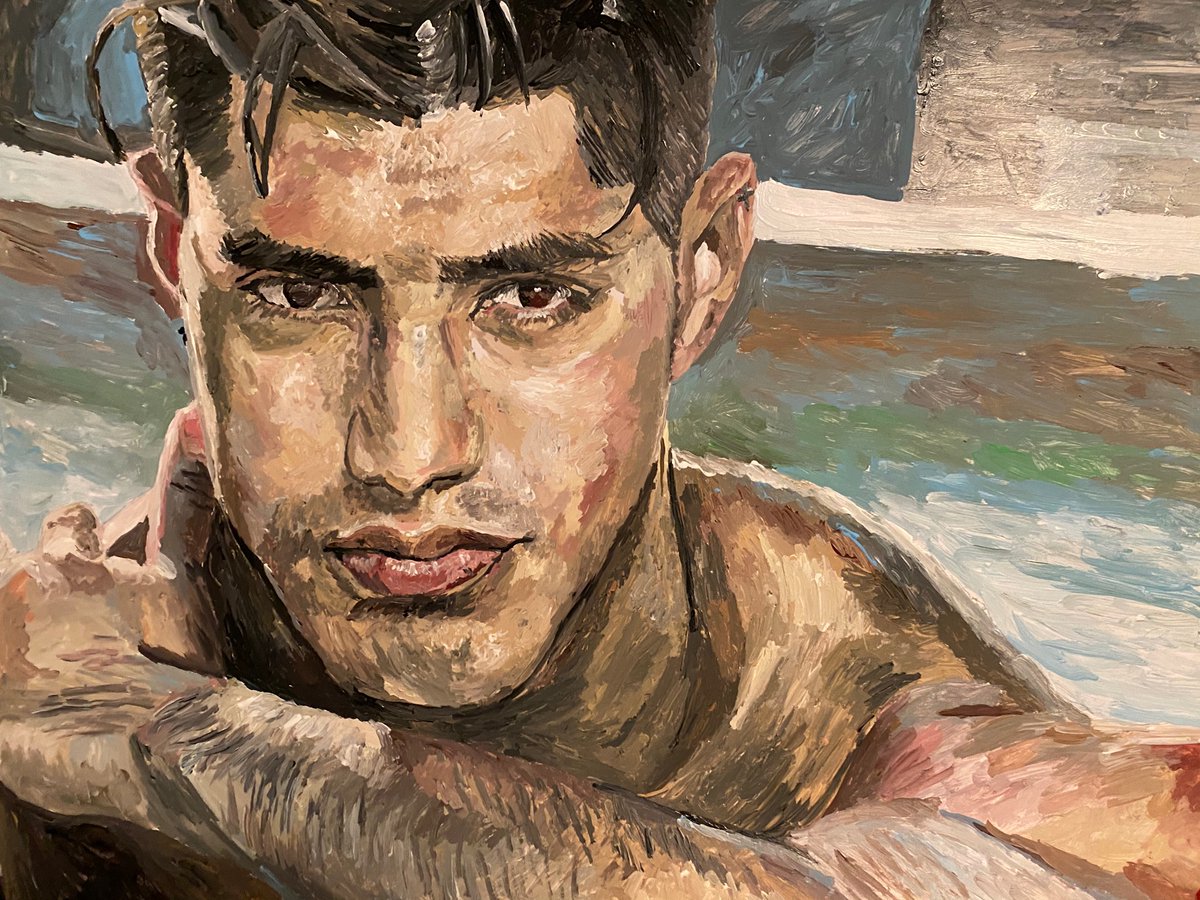 MasterJNathan's tweet photo. Painting of @luissaenzbanana  🎨💙🌊💧

🎨: @masterjoelnathan 

#painting #paintings #paintingsofinstagram #acrylicpainting #acrylicpaintings #acrylicpaints #model #malemodel #figuredrawing #figuremodel #figuremodels #dancerart #dancer #cosplayart #swimmingpool @bananacospboys https://t.co/MKXUtM1wEg