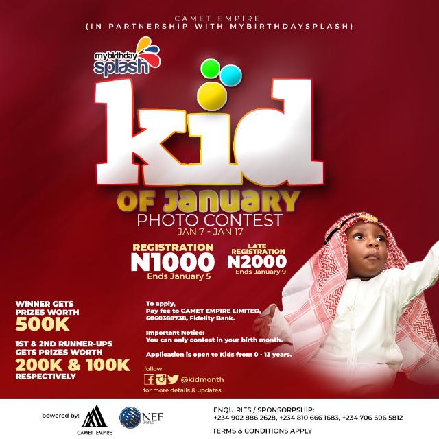 Kid Of The Month On Twitter Kid Of January 2021 Stage 1 To Register For Other Months Kindly Pay Transfer The Registration Fee Of 1k To Camet Empire Limited 6060388738 Fidelity Bank Https T Co 0e02dfutmr