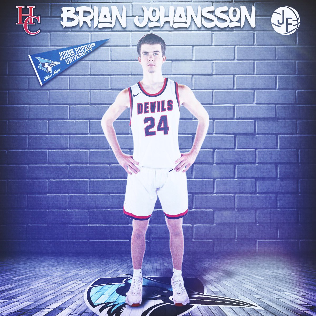 congrats to <a href="/bjohansson_24/">Brian Johansson</a> (‘21 @RedDevilsHoops) on deciding to continue his athletic &amp; academic career at <a href="/JHU_Basketball/">Johns Hopkins MBB</a>! 6’6 with skill, 1510 SAT, elite competitor, super tough, terrific person/teammate who spent the last 3 years in our program, so happy for u B! #theforceway