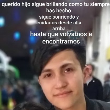 cgonzalezw's tweet photo. Nuevo comienzo, la falta de alguien tan amado es irremplazable cada momento que pasa y la ausencia de ti no lo puedo creer cada dia que recuerdo,  no lo comprendo es doloroso los momentos de recuerdo mas ese dia no se borra de mi mente, 7 meses sin respuesta 🕊🕊🕊🕊te amo hijo https://t.co/vqWh2gO7IO