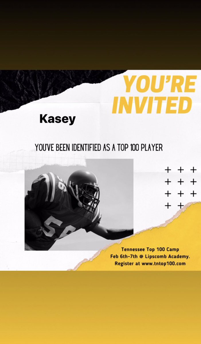 BondsKasey90's tweet photo. Blessed to be invited to the Tennessee Top 100 camp๐ฏ #Belevated #ProtectTheB @tntop100 @ProtectTheB https://t.co/PaP4IwCZ9k