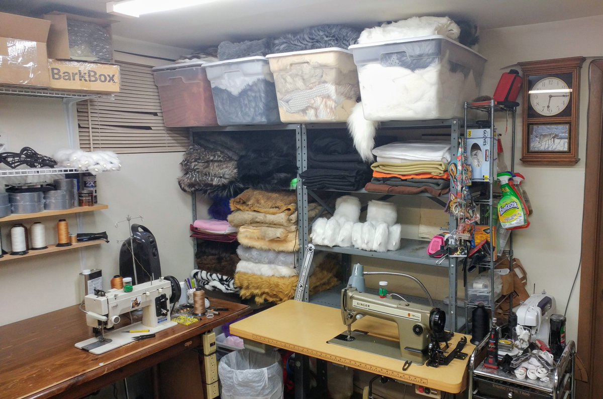 fancybeastsuits's tweet photo. @TheBeastcub I can relate! I just did me an organize of this part of my studio. This is probably 25 percent of my current fur library. https://t.co/kz70GKArT9