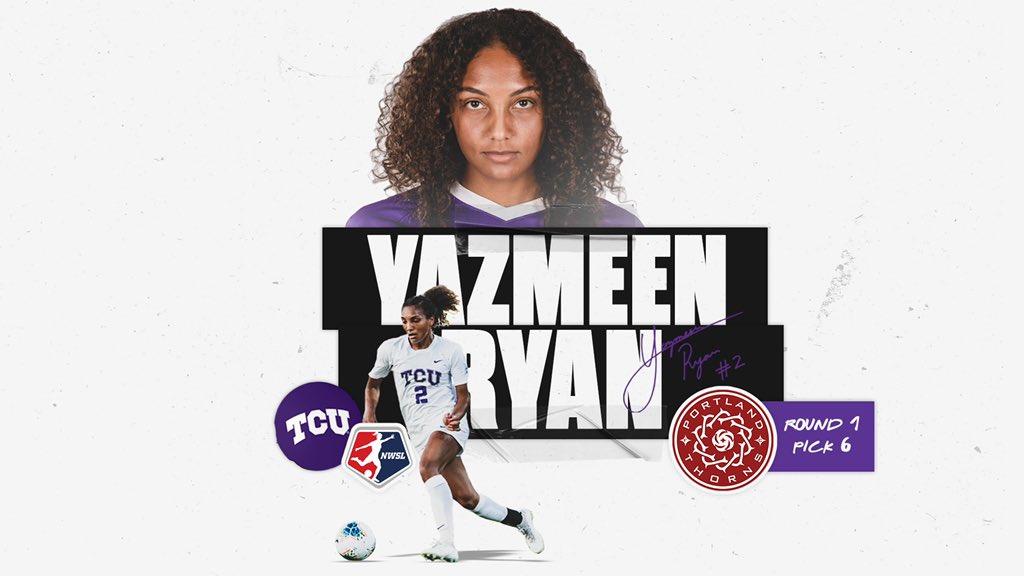 Hard work pays off!
Congrats to Yazmeen Ryan, the highest-ever draft pick in TCU Soccer history! 
#GoFrogs