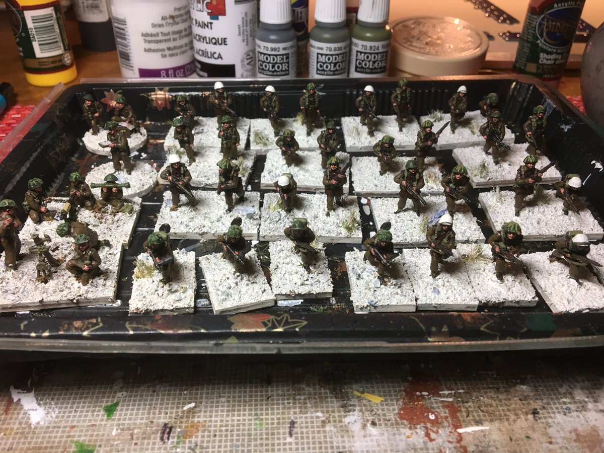 I bought some AB Miniatures British Infantry in leather jerkin, and painted them up. A full Rapid Fire battalion.